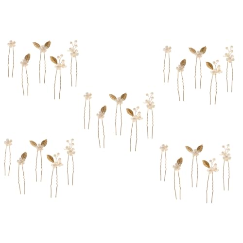 Healeved 25 Stk Haarnadel florale Haaraccessoires Strassbesatz Haarklammer Tiara Kopfschmuck für die Braut Haarstock Hochzeit Haarteil vierblättriges Kleeblatt Brautjungfer von Healeved