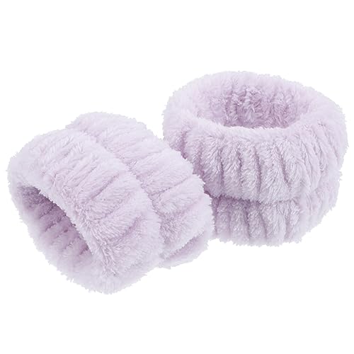 Healeved 2stücke Pack Gesicht Waschen Armbänder Flanell Armbänder Gesicht Waschen Haar Binde Für Badezimmer Workout Yoga von Healeved