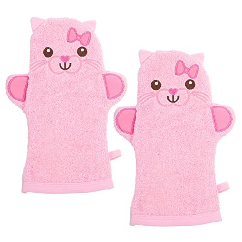Healeved 2stücke Teilige Badehandschuhe Für Junge Mädchen Mit Cartoon-tieren Peeling-handschuhe Für Körperwäsche Leicht Tragbar Für Reisen Und Unterwegs von Healeved