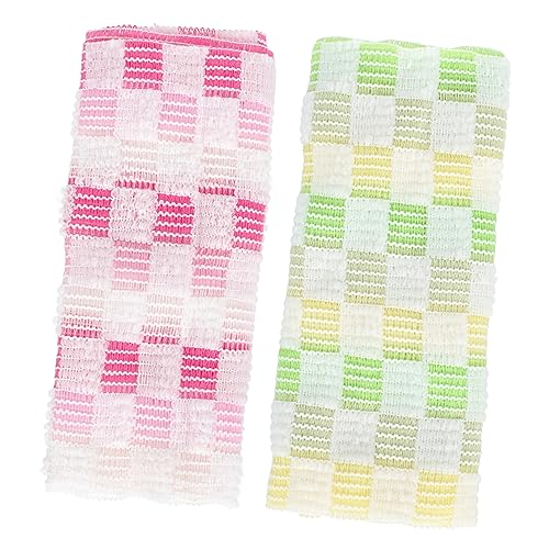 Healeved 2pcs Badetücher Duschtuch Weiches Reiben Badewerkzeug Körperreinigungstücher Rückenwäscher Baumwolle Polyester von Healeved