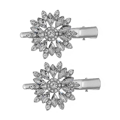 Healeved 2stücke Strass Blumen Haarspangen Damen Seitliche Haarnadeln Clip Haaraccessoires Für Party Hochzeit Shopping von Healeved
