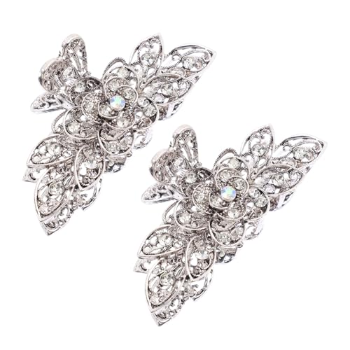 Healeved Vintage Strass Haarklammer 2 Stück Retro Haarspange Für Damen Dickes Haar Metall Mit Funkelnden Rhinestones Für Alltag Und Besondere Anlässe von Healeved