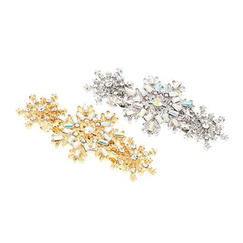 Healeved 2stücke Schneeflocke-kopfschmuck Mit Strass Haarspangen Für Frauen Haarnadeln Für Festivals Und Alltag von Healeved