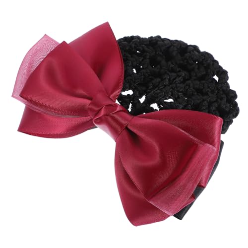 Healeved 2stücke Haarnetz Für Damen Mit Schleife Atmungsaktives Haarnetz Für Duttfrisuren Für Tänzerinnen Und Berufstätige Elegantes Haaraccessoire Weinrot von Healeved