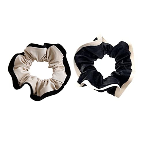Healeved 2stücke Leder Haarbänder Schwarz Und Beige Stilvolle Haargummis Für Frauen Praktische Und Elegante Haaraccessoires Für Täglichen Gebrauch Und Besondere Anlässe von Healeved