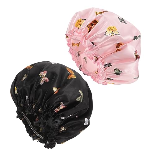 Healeved 2stücke Seidenhaube Zum Schlafen Für Frauen Haarhaube Aus Seide Schlafmütze Für Lockiges Haar Haarhaube Zum Schlafen Hauben Für Gesicht Waschen Schminken Und Hausarbeit von Healeved