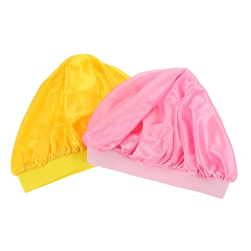 Healeved 2stücke Junge Mädchen Schlafmütze Elastische Weite Krempe Praktische Duschhaube Für Haarpflege Für Mädchen Farben Und Pflegt Haare Während Des Schlafens von Healeved