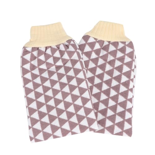 Healeved 2-teilige Peeling-badehandschuhe Geometrisches Dreieckiges Badetuch Doppellagig Für Das Körperpeeling Von Frauen Zufällige Farbe von Healeved