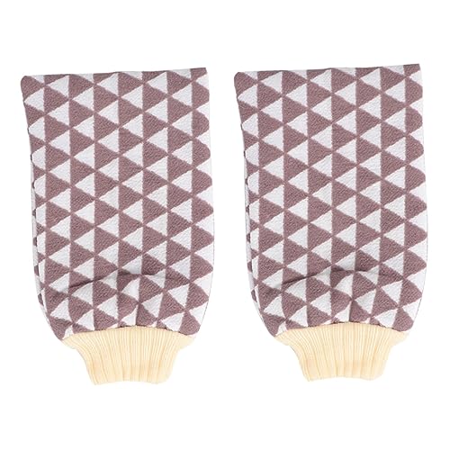 Healeved 2stücke Exfolierende Geometrische Bademäntel Für Damen Doppellagige Massage-handschuhe Zufallsfarbe Für Sanftes Peeling Und Körperreinigung von Healeved