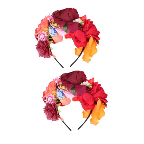 Healeved 2stücke Blumen Stirnband Für Urlaubsparty Blumen Haarband Für Mädchen Und Frauen Kopfschmuck Für Hochzeit Und Besonderen Anlass von Healeved