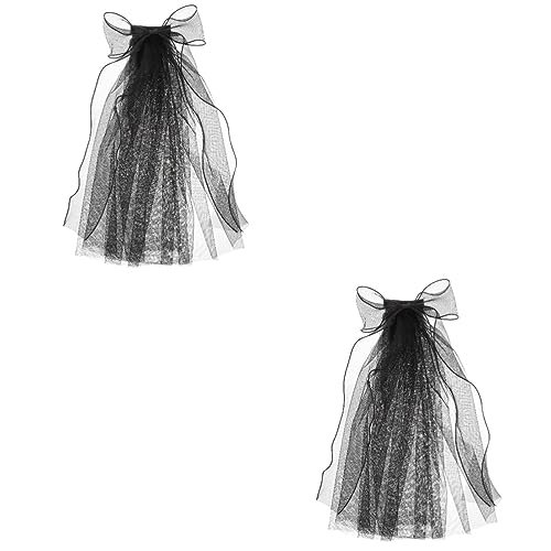 Healeved 2stücke Braut Haarschmuck Mit Schwarzem Schleier Und Schleifen-design Eleganter Brautschleier Für Hochzeiten Perfektes Accessoire Für Stilvolle Bräute Für Fotoshootings von Healeved