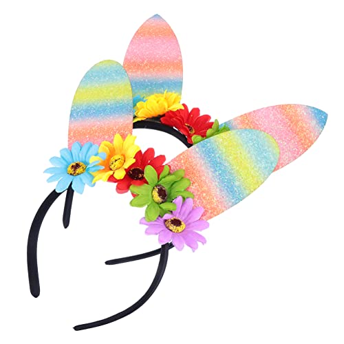 Healeved 2St Stirnband Mädchen Haarschmuck Nase Haarschmuck für Kleinkinder Haarschmuck für camoing ostergeschenke orgie Ostern Requisiten Osterhaarband Stoff Colorful von Healeved