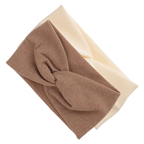 Healeved 2stücke Damen Stirnbänder Mit Knoten Design Stoff Stirnbänder Für Yoga Workout Tragen Und Haare Halten Atmungsaktiv Haarband Zubehör von Healeved