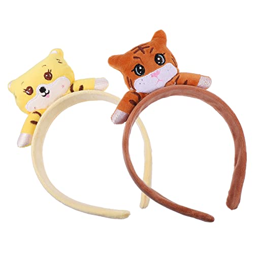 Healeved Tiger Puppe Stirnband Plüsch Material Salon Stirnband Festliche Party Haarband von Healeved
