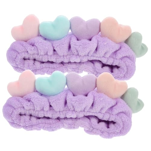 Healeved 2stücke Haarband Für Spa-gesichtspflege Waschhaarband Spa-gesichtshaarband Waschhaargummi Stirnband Mit Herz Haarband Für Gesichtspflege von Healeved
