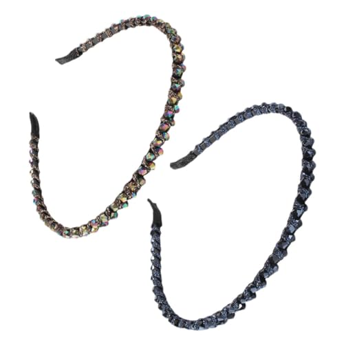Healeved 2stücke Damen Tiara Hochzeitskopfschmuck Stirnband Brautkrone Für Hochzeit Party Anlässe Mit Perlen Und Strasssteinen Dunkelblau Dunkelgrün von Healeved