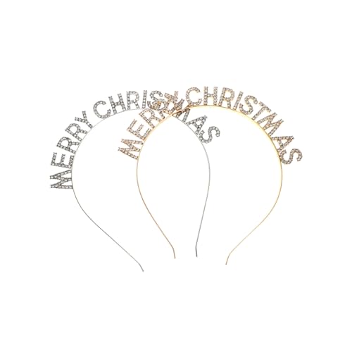 Healeved 2stücke Merry Christmas Haarreifen Mit Strassbuchstaben Glitzernde Haarschmuck Für Weihnachten Und Neujahr Für Feste Und Cosplay von Healeved
