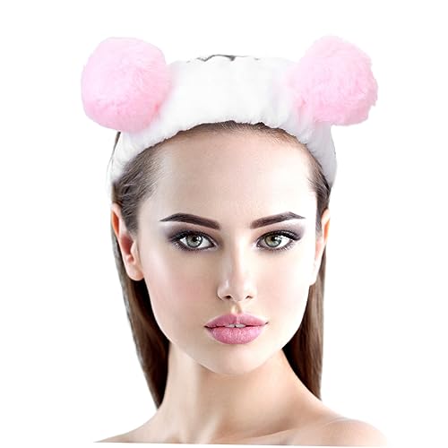 Healeved 2stücke Teiliges Damen Haartband Aus Fleece Verstellbar Atmungsaktiv Für Gesichtswäsche Und Makeup Rosa Haarband Für Spa Und Fitness von Healeved