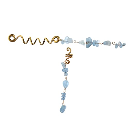 Healeved 2stücke Dreadlock Schmuck Haar Spiralen Manschetten Zopf Ringe Stein-perlen Haarschmuck Flechtaccessoires Für Zöpfe Und Frisuren von Healeved