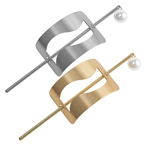 Healeved 2stücke Perl-haarspangen Metallische Haarnadeln Für Dutt-styles Elegantes Haarschmuck Damen Für Hochzeiten Und Besondere Anlässe von Healeved