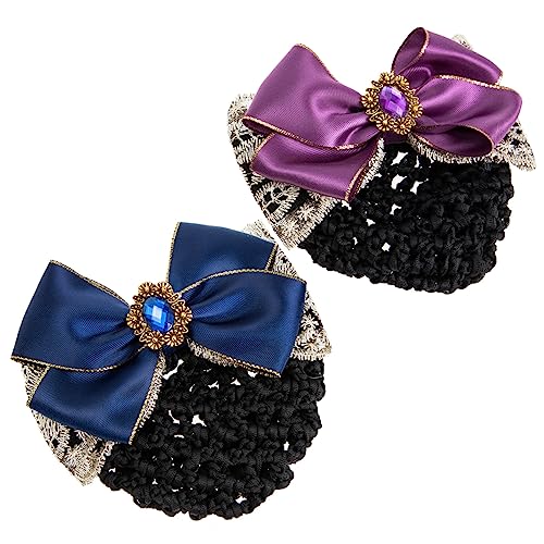 Healeved 2stücke Haarknotenabdeckung Für Frauen Haarknotennetz Mit Schleife Haarknotennetz Für Damen Haarknotenabdeckung Für Mädchen Clip Halter Für Professionelles Styling von Healeved