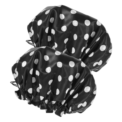 Healeved 2stücke Pack Wiederverwendbare Duschhauben Für Damen Aus Satin Elastische Haarhauben Zum Duschen Kochen Für Wellnessbereich Geeignet Für Naturhaar Locken Und Langes Haar von Healeved