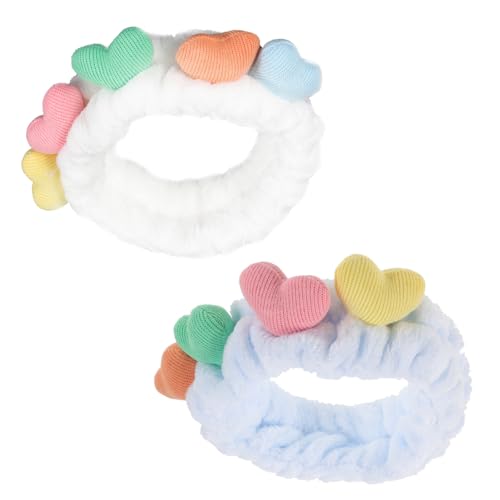 Healeved 2Stücke Duschstirnband für Elastisches Spa Haarband für Gesichtswäsche Make Up und Gesichtsmaske Weich und Dehnbar Wiederverwendbar von Healeved