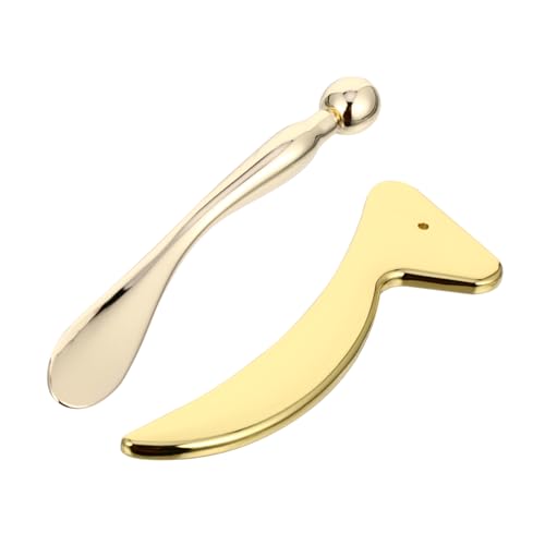 Healeved 2stücke Gesichtscremespatel Aus Edelstahl Für Augenmassage Schabmassagebrett Zum Reduzieren Von Schwellungen Crememassage-applikator Für Männer Und Frauen von Healeved