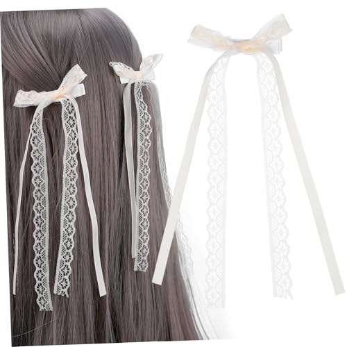 Healeved 2stücke Spitze Haarschleifen Spitzenschleifenclip Haarschmuck Für Frauen Und Mädchen Langlebige Spitzen Haarschleifen Haarschleifenclips Für Party Und Alltag von Healeved