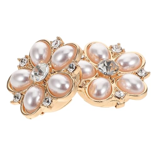 Healeved 2stücke Manschettenknöpfe Mit Strass-knopfverzierung Knopfabdeckungen Aus Kunstperlen Abnehmbare Dekorative Clips Für Kleidung Glitzernde Knopfabdeckungen Für Damenhemden von Healeved