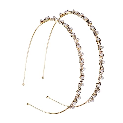 Healeved 2stücke Perlenstirnbänder Für Frauen Glänzendes Stirnband Mit Strass-kopfschmuck Exquisiter Haarreif Für Mädchen Einzigartiger Haarschmuck Für Anlässe Und Tägliche von Healeved