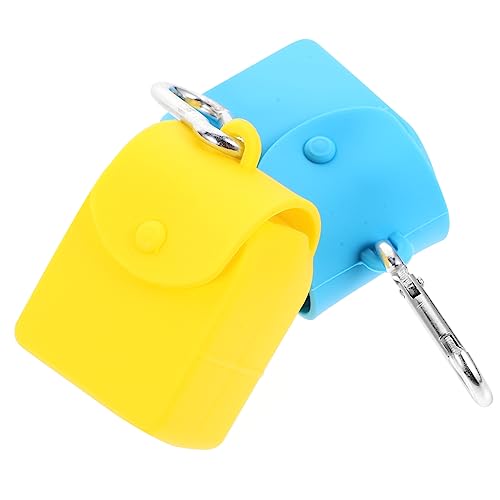 Healeved 2 Stück Silikonbeutel Schlüsselanhänger Wiederverwendbare Aufbewahrungstasche für Münzen Kopfhörer Schlüssel Langlebig Leicht zu Reinigen mit Haken für Einfache Aufbewahrung von Healeved