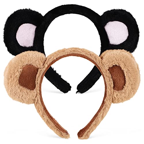 Healeved 2stücke Bärenohren Haarreifen Flauschige Tierkopfbedeckung Für Halloween Cosplay Und Partys Für Erwachsene Und Niedliches Accessoire Für Fotografie Und Festivals von Healeved
