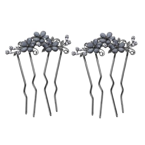 Healeved 2er-Set Brautblumen-Haarspangen Haarschmuck für Hochzeit Brautjungfern Damen Steckkamm Frisurendeko von Healeved