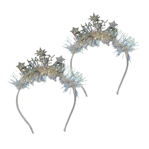 Healeved 2 Stücke Neujahr Brief Stern Kopfschmuck Haar Glitter Stirnband Für Gesicht Dekoration Foto Requisiten von Healeved