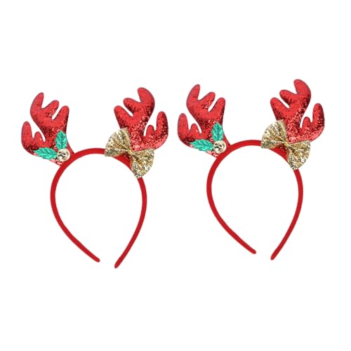 Healeved 2stücke Weihnachts-haarband Mit Rentiergeweih Festliche Haaraccessoires Für Mädchen Für Weihnachten Partys Und Fotoshootings Niedliches Design Mit Antlers von Healeved