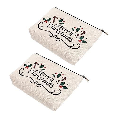 Healeved 2stücke wasserdichte Weihnachts-Kosmetiktasche Leinen Mit Großem Fassungsvermögen Reiseaufbewahrung Für Toilettenartikel Und Kosmetik Für Damen Und Outdoor-aktivitäten von Healeved