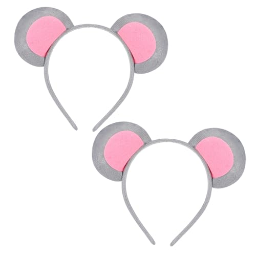 Healeved Kopfbedeckungen Für Kinderpartys: 2er-pack Flauschiges Haarband Mit Mausohren Für Partys Und Fotos Zufälliger Stil von Healeved