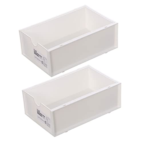 Healeved 2er-packung Aufbewahrungskiste Behälter Schreibtisch-organizer Kücheneimer Klein Groß Container Büro Mit Und Lagerung Schubladen Desktop-schublade Veranstalter Pp Weiß von Healeved