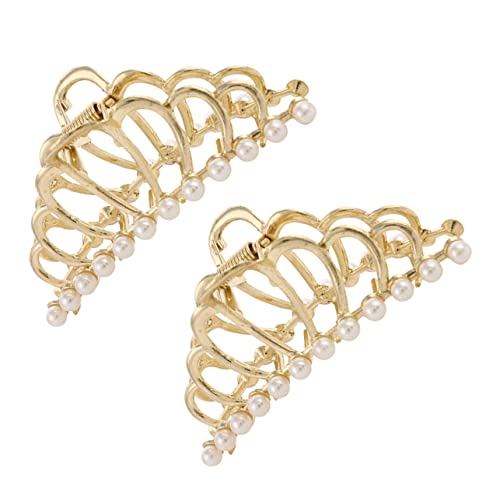 Healeved 2stücke Perlen Haarklammer Metall Haarklammer Haarspange Perlen Haarspange Frauen Haar Styling Werkzeuge Fixierung Für Verschiedene Frisuren von Healeved