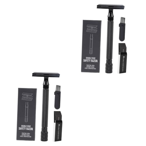 Healeved 2sätze Manueller Rasierapparat Doppelkanten-rasierer Mit Bürste Und Klingen Rutschfester Griff Kompakt Und Reisetauglich Für Bart Und Körperhaarentfernung Healeved 2sätze Manueller Rasierapparat Doppelkanten-rasierer Mit Bürste Und Klingen Rutschfester Griff Kompakt Und Reisetauglich Für Bart Und Körperhaarentfernung von Healeved