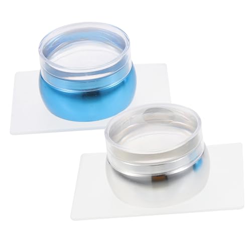 Healeved 2sätze Nail Art Stampers Scraper Maniküre Stempel Für Kreative Nageldesigns Metallischer Griff Und Transparent Mit Abdeckung Für Nagelkunst von Healeved