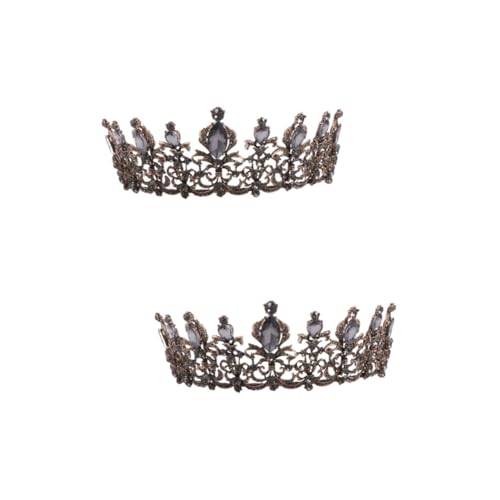 Healeved 2stücke Rhinestone Hochzeit Krone Für Damen Vintage Haarschmuck Für Halloween Hochzeiten Und Besondere Anlässe Glänzende Kristallkrone Im Barock-stil Als Kostümzubehör von Healeved