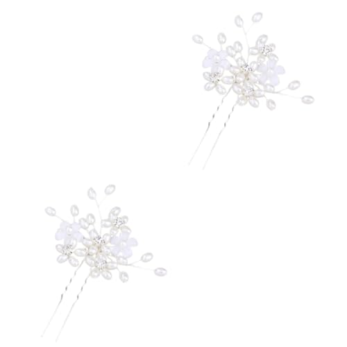 Healeved 2stücke Zarte Hochzeits-haarspange Mit Perlen Und Blumenmuster Förmiger Haarnadel Für Elegante Brautfrisuren Für Hochzeiten Abendveranstaltungen Und Besondere Anlässe von Healeved
