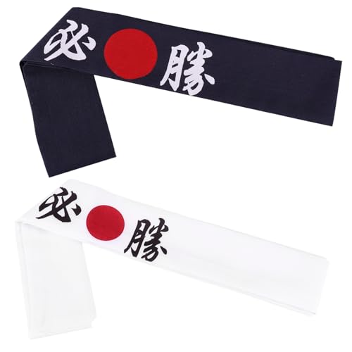 Healeved 2stücke Dekoratives Japanisches Stirnband Karate-stirnbänder Atmungsaktiv Kochen Sport Training Kopfbedeckung Gesichtsreinigung Schweißabsorbierend von Healeved