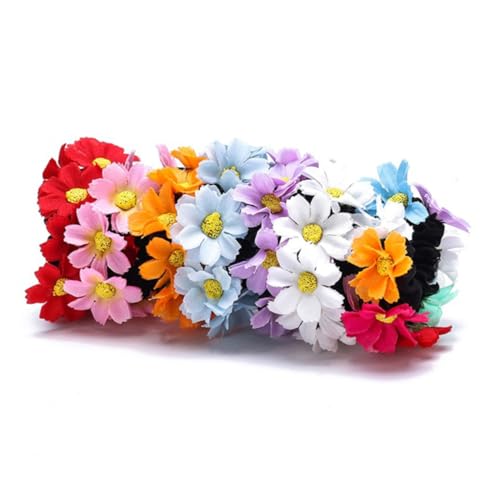 Healeved 2stücke Simulierte Margeritenblumen Haarspangen Aus Stoff Stilvolle Pferdeschwanzhalter Haarspangen Für Frauen Rosa Und Gelb von Healeved