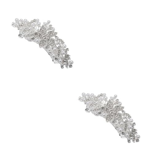 Healeved 2stücke Rhinestone Und Perlen Haarspange Für Damen Blumen-haarclip Haarschmuck Für Partys Hochzeiten Und Besondere Anlässe Dekorieren Ihrer Frisur von Healeved