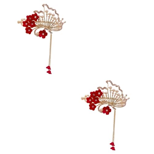 Healeved 2st Kamelienklammer Haar Klammern Haarnadeln Haarschmuck Haarklammer Chinesische Haarspangen Perlen-haarspange Haarspangen Für Damen Haarspangen Für Frauen Braut Samt Blumen China von Healeved