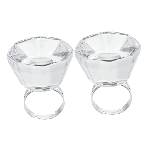 Healeved 2st Kristalltablett Wimpernkleberhalter Für Wimpernverlängerungen Klebering Tasse Make-up-ring Wimpernkleber Ringe Wimpernverlängerung Becher Ringfassung Aus Edelstahl Weiß von Healeved