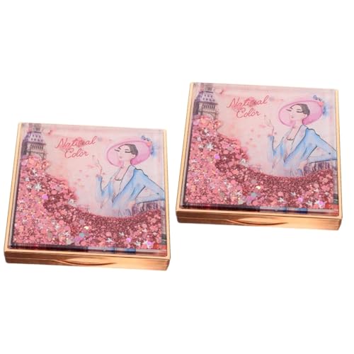 Healeved 2stücke Leere Augenmakeup-palette Mit Fächern Lidschatten-box Im Eleganten Design Mit -quicksand- Für Partys Und Kosmetikgestaltung von Healeved